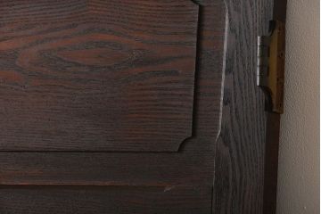 昭和レトロ　総タモ材!気泡ガラス入りアンティークドア