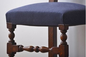 アンティーク家具　イギリスアンティーク 豪華絢爛!オーク材　彫刻の美しいダイニングチェア2脚セット(1)