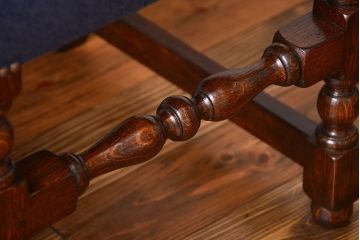 アンティーク家具　イギリスアンティーク 豪華絢爛!オーク材　彫刻の美しいダイニングチェア2脚セット(1)