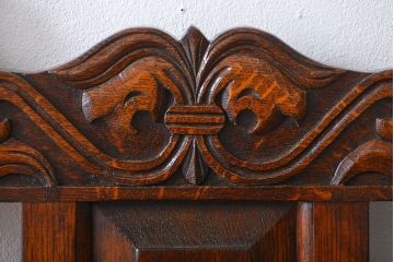 アンティーク家具　イギリスアンティーク 豪華絢爛!オーク材　彫刻の美しいダイニングチェア2脚セット(2)