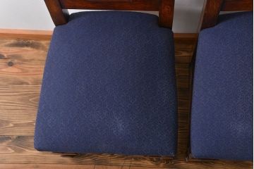 アンティーク家具　イギリスアンティーク 豪華絢爛!オーク材　彫刻の美しいダイニングチェア2脚セット(2)