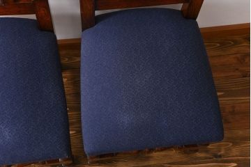 アンティーク家具　イギリスアンティーク 豪華絢爛!オーク材　彫刻の美しいダイニングチェア2脚セット(2)