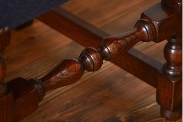 アンティーク家具　イギリスアンティーク 豪華絢爛!オーク材　彫刻の美しいダイニングチェア2脚セット(2)