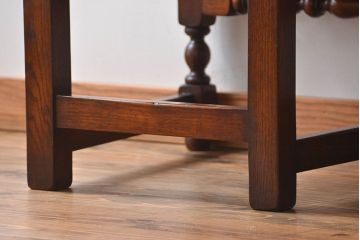 アンティーク家具　イギリスアンティーク 豪華絢爛!オーク材　彫刻の美しいダイニングチェア2脚セット(2)