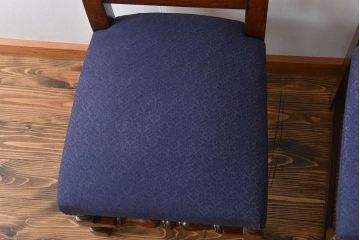 アンティーク家具　イギリスアンティーク 豪華絢爛!オーク材　彫刻の美しいダイニングチェア2脚セット(3)