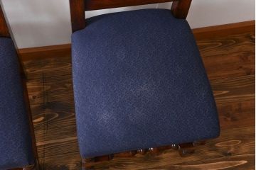 アンティーク家具　イギリスアンティーク 豪華絢爛!オーク材　彫刻の美しいダイニングチェア2脚セット(3)