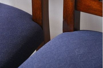 アンティーク家具　イギリスアンティーク 豪華絢爛!オーク材　彫刻の美しいダイニングチェア2脚セット(3)