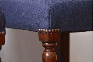 アンティーク家具　イギリスアンティーク 豪華絢爛!オーク材　彫刻の美しいダイニングチェア2脚セット(3)