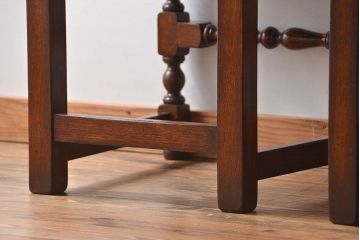 アンティーク家具　イギリスアンティーク 豪華絢爛!オーク材　彫刻の美しいダイニングチェア2脚セット(3)