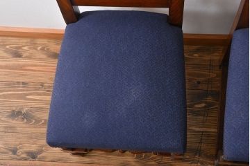 アンティーク家具　イギリスアンティーク 豪華絢爛!オーク材　彫刻の美しいダイニングチェア2脚セット(4)