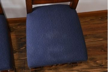 アンティーク家具　イギリスアンティーク 豪華絢爛!オーク材　彫刻の美しいダイニングチェア2脚セット(4)