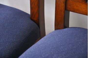 アンティーク家具　イギリスアンティーク 豪華絢爛!オーク材　彫刻の美しいダイニングチェア2脚セット(4)