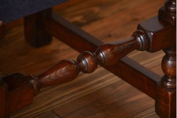 アンティーク家具　イギリスアンティーク 豪華絢爛!オーク材　彫刻の美しいダイニングチェア2脚セット(4)