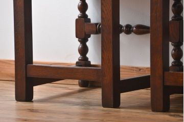 アンティーク家具　イギリスアンティーク 豪華絢爛!オーク材　彫刻の美しいダイニングチェア2脚セット(4)