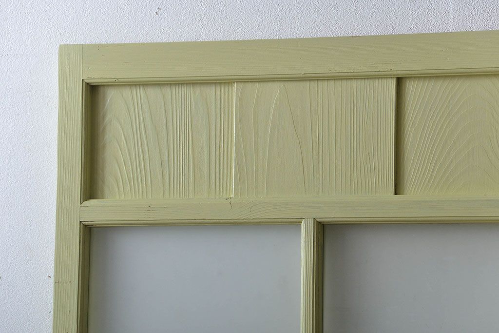 アンティーク 爽やかなカラーのガラス戸2枚セット(引き戸)