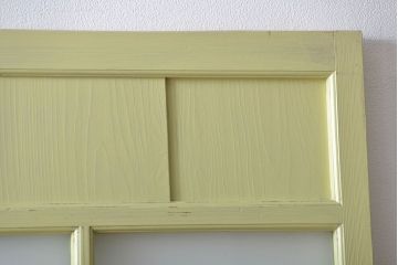 アンティーク 爽やかなカラーのガラス戸2枚セット(引き戸)