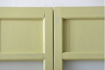 アンティーク 爽やかなカラーのガラス戸2枚セット(引き戸)