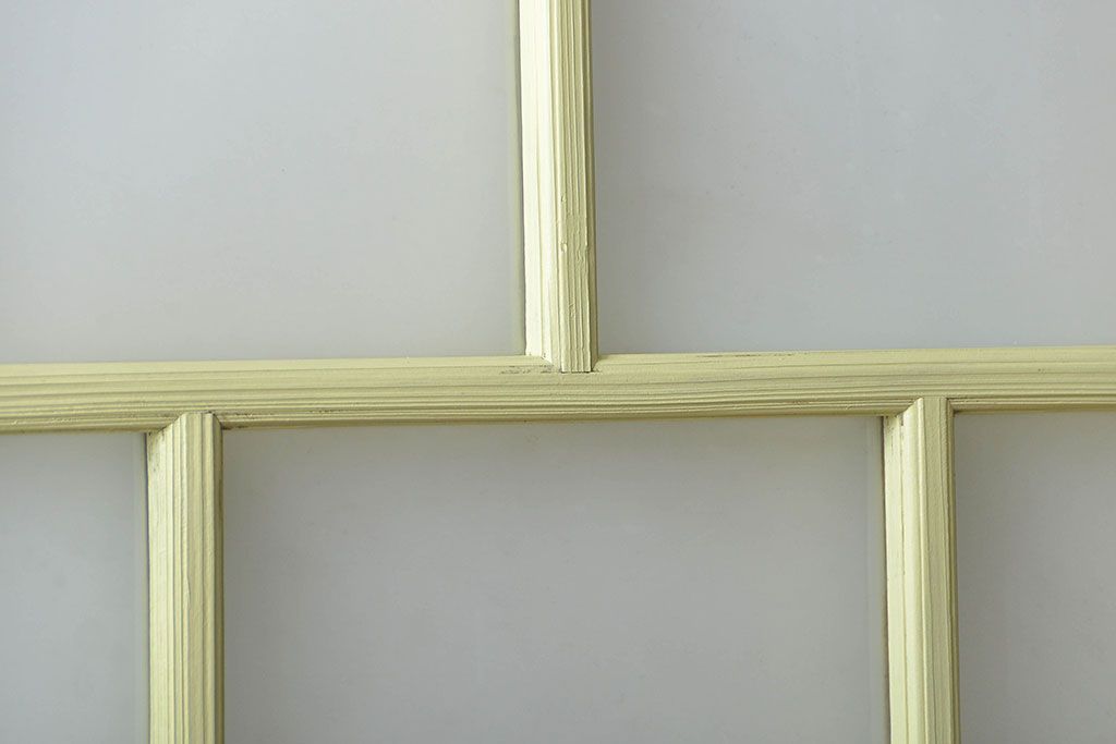 アンティーク 爽やかなカラーのガラス戸2枚セット(引き戸)