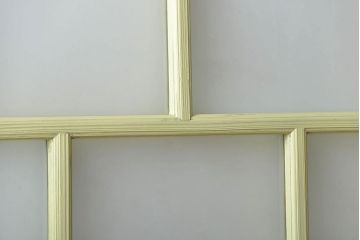 アンティーク 爽やかなカラーのガラス戸2枚セット(引き戸)