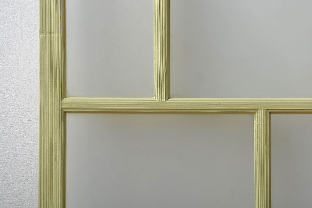 アンティーク 爽やかなカラーのガラス戸2枚セット(引き戸)