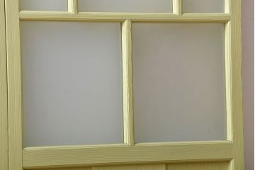 アンティーク 爽やかなカラーのガラス戸2枚セット(引き戸)