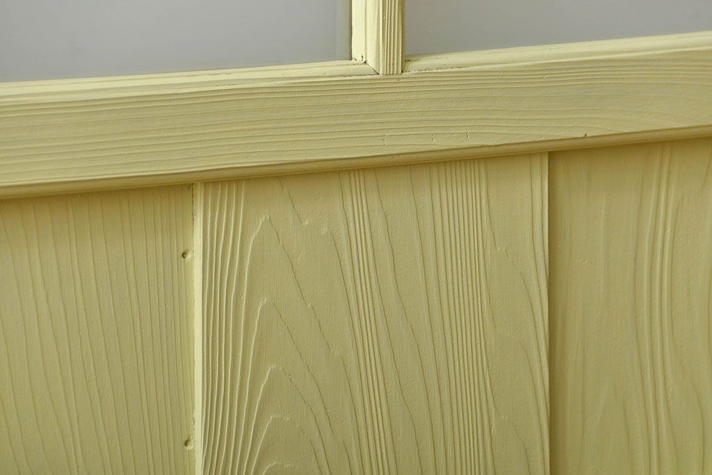 アンティーク 爽やかなカラーのガラス戸2枚セット(引き戸)