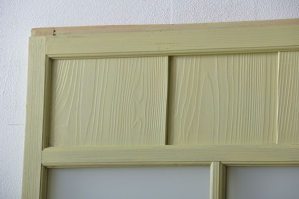 アンティーク 爽やかなカラーのガラス戸2枚セット(引き戸)