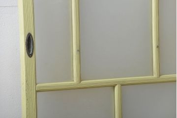 アンティーク 爽やかなカラーのガラス戸2枚セット(引き戸)