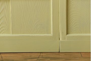 アンティーク 爽やかなカラーのガラス戸2枚セット(引き戸)