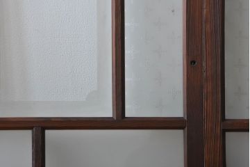 すりガラスと模様ガラス入りガラス戸2枚