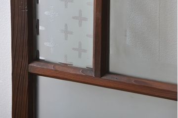 すりガラスと模様ガラス入りガラス戸2枚