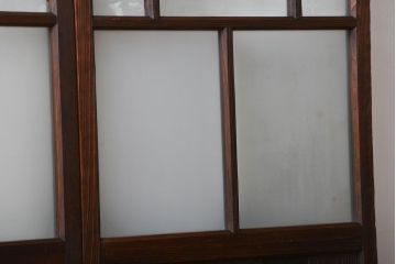 すりガラスと模様ガラス入りガラス戸2枚