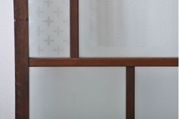 すりガラスと模様ガラス入りガラス戸2枚