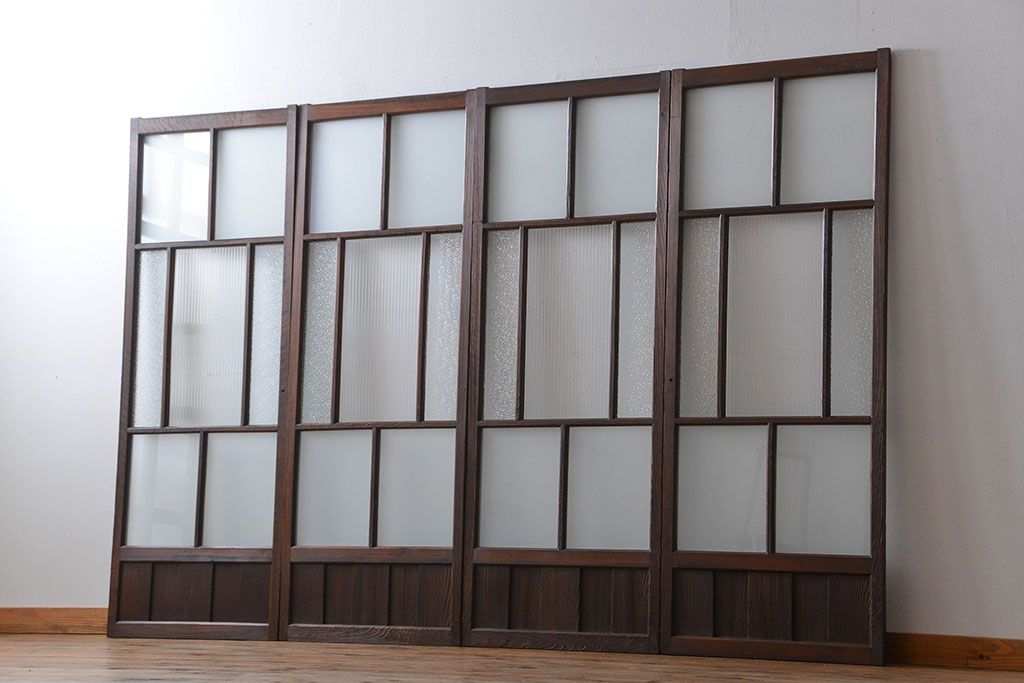 大正ロマン ガラス戸4枚セット(引き戸)