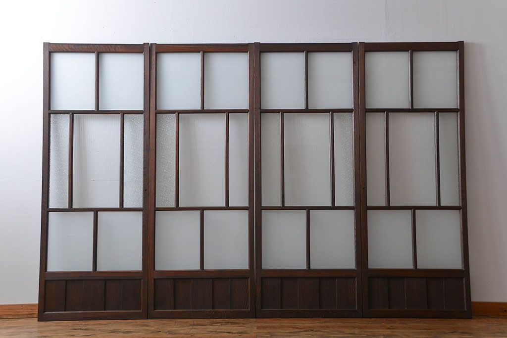 大正ロマン ガラス戸4枚セット(引き戸)