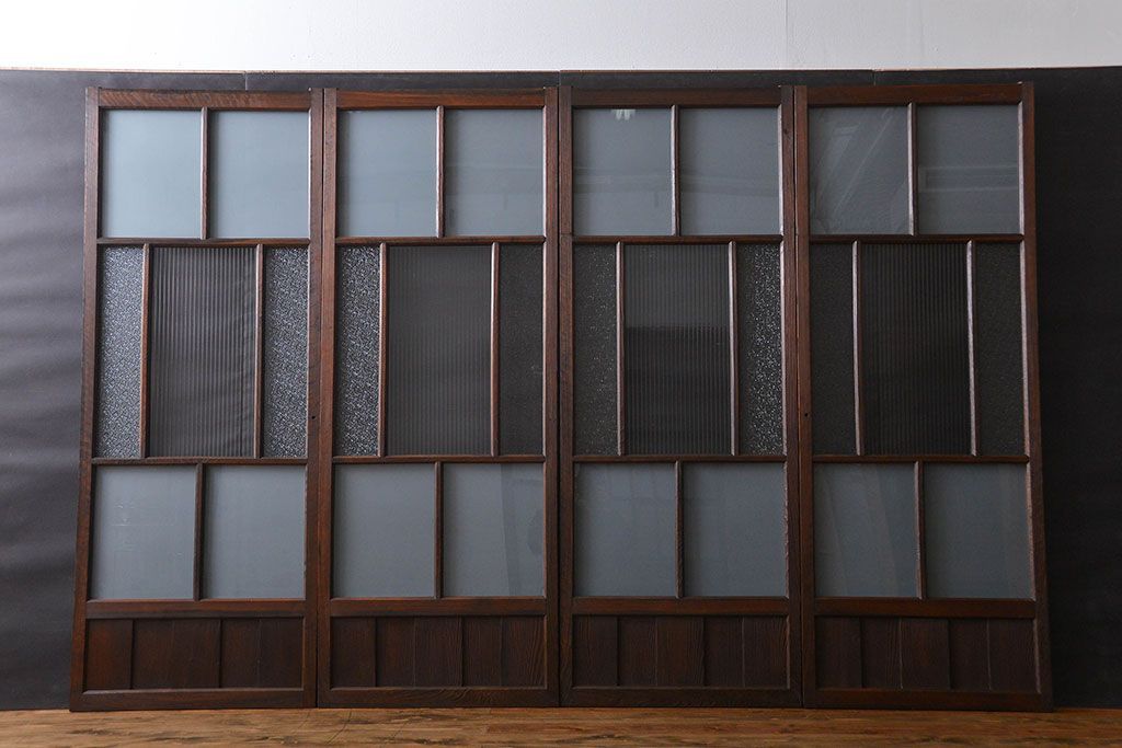 大正ロマン ガラス戸4枚セット(引き戸)