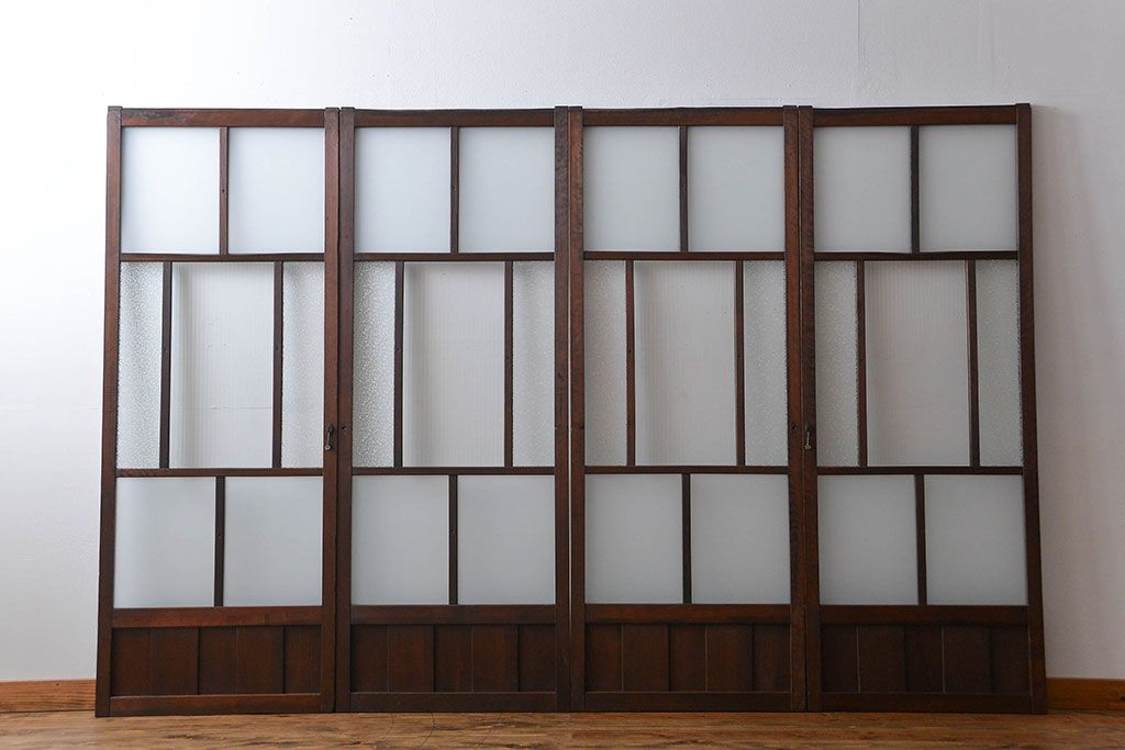 大正ロマン ガラス戸4枚セット(引き戸)