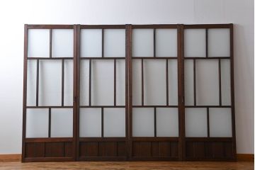 大正ロマン ガラス戸4枚セット(引き戸)