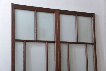 すりガラスと模様ガラス入りガラス戸2枚セット(2)(引き戸)