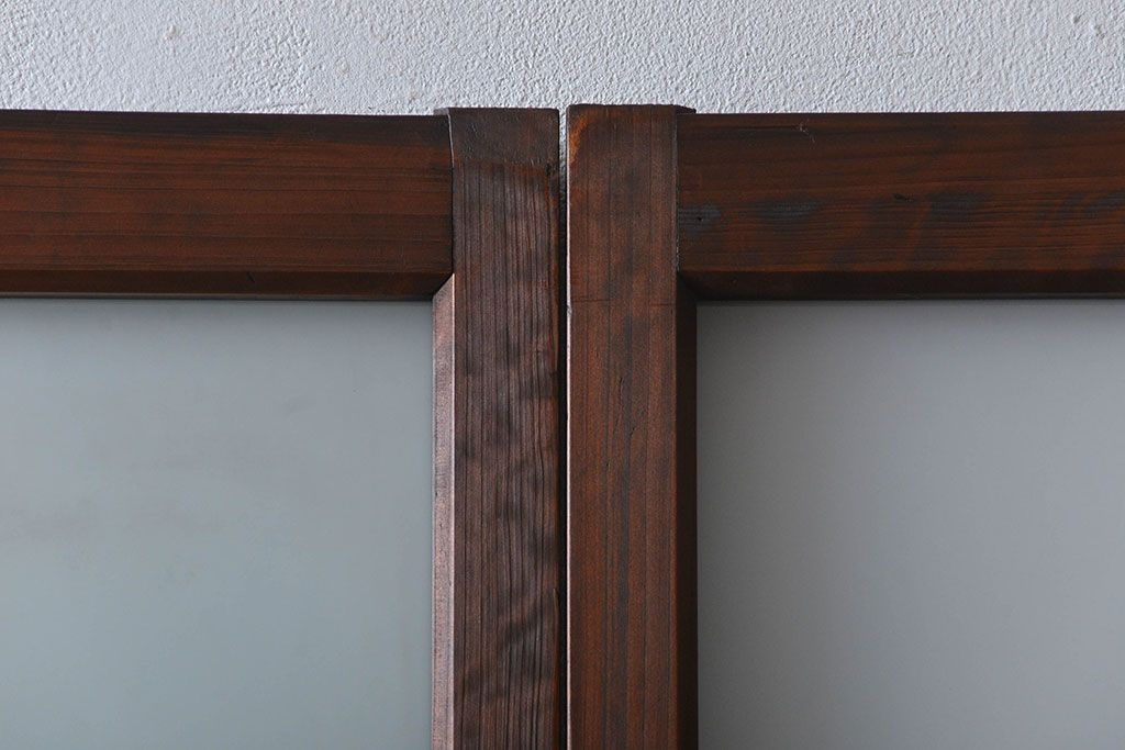 すりガラスと模様ガラス入りガラス戸2枚セット(2)(引き戸)