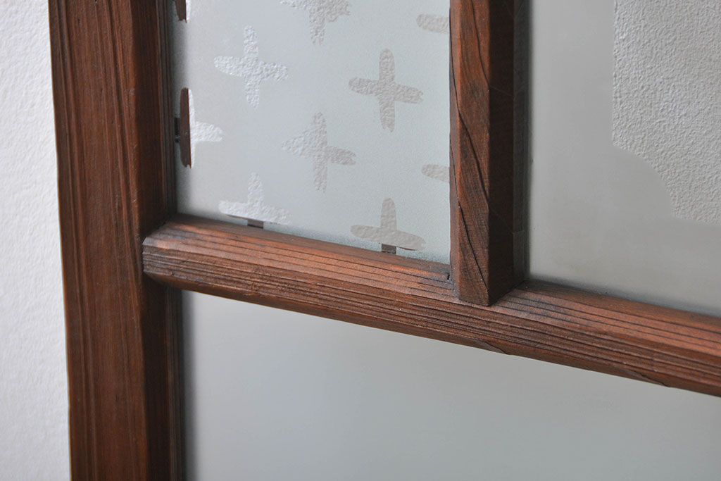 すりガラスと模様ガラス入りガラス戸2枚セット(2)(引き戸)