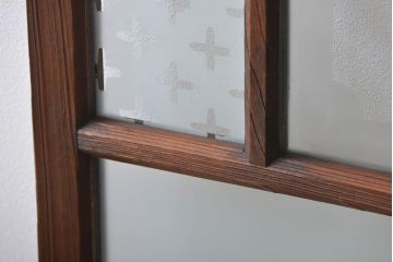 すりガラスと模様ガラス入りガラス戸2枚セット(2)(引き戸)