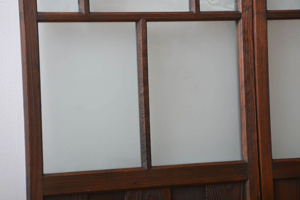 すりガラスと模様ガラス入りガラス戸2枚セット(2)(引き戸)