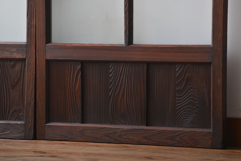 すりガラスと模様ガラス入りガラス戸2枚セット(2)(引き戸)