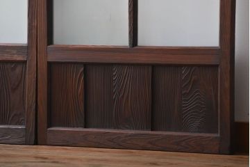 すりガラスと模様ガラス入りガラス戸2枚セット(2)(引き戸)