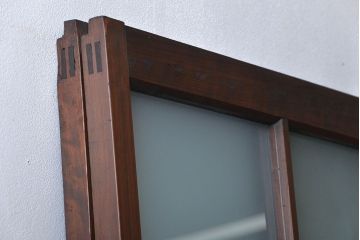 すりガラスと模様ガラス入りガラス戸2枚セット(2)(引き戸)