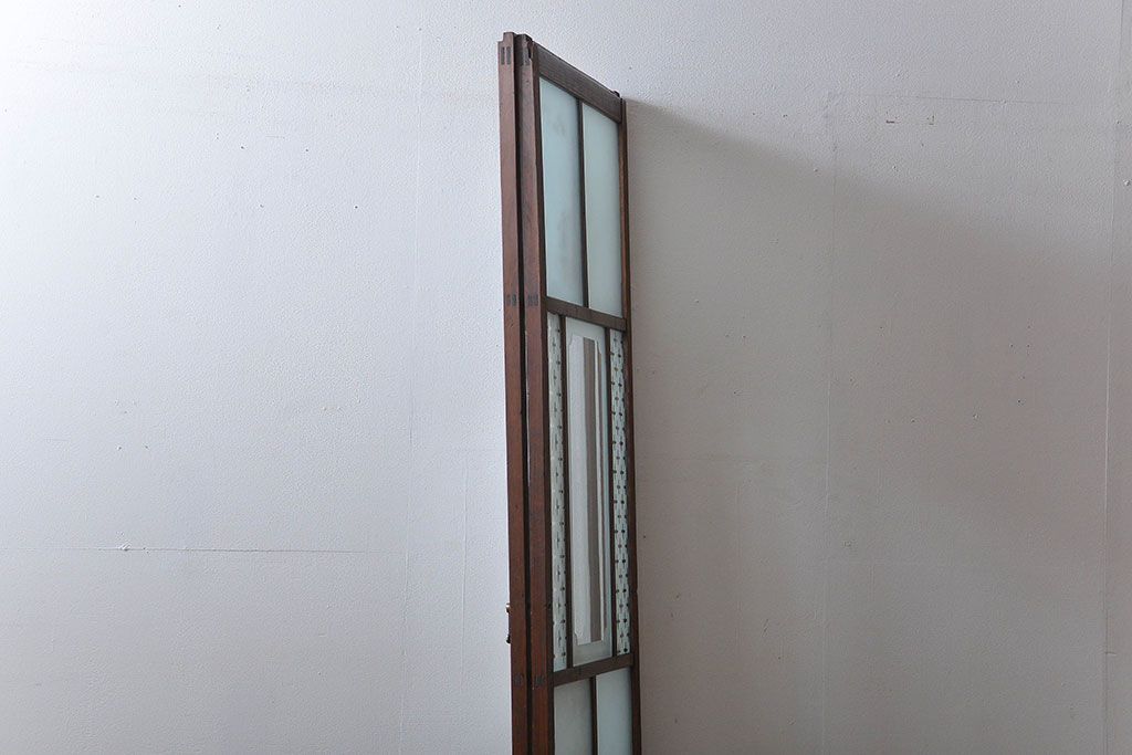 すりガラスと模様ガラス入りガラス戸2枚セット(2)(引き戸)