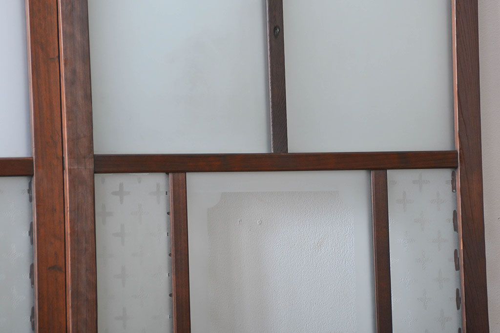 すりガラスと模様ガラス入りガラス戸2枚セット(2)(引き戸)