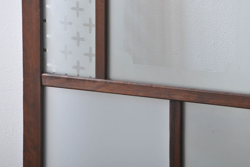 すりガラスと模様ガラス入りガラス戸2枚セット(2)(引き戸)