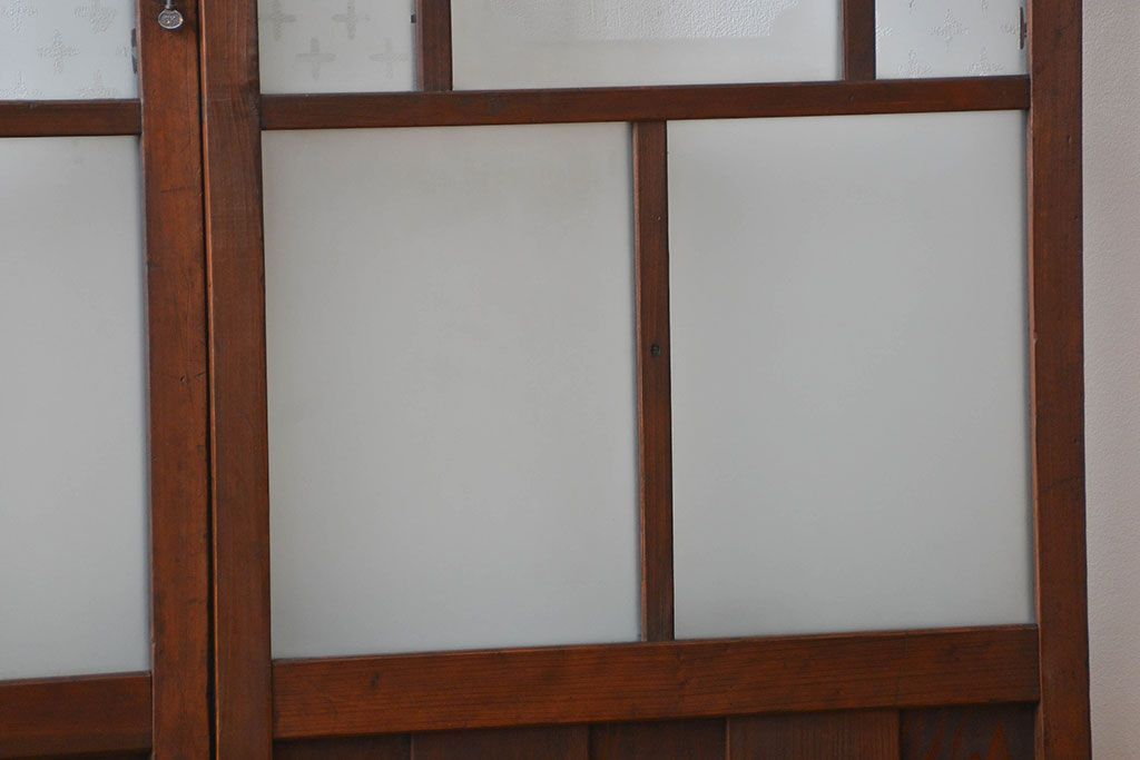 すりガラスと模様ガラス入りガラス戸2枚セット(2)(引き戸)